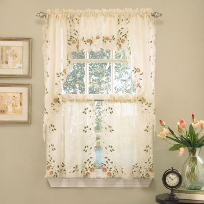 Sweet Home Collection Rosemary Rod Pocket Swag Valance