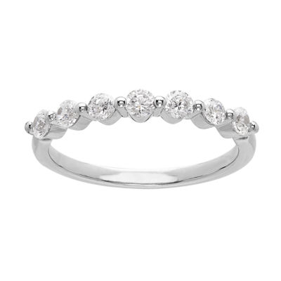 Grown With Love Womens 1/2 CT. T.W. Lab Grown White Diamond 14K White Gold Wedding Band