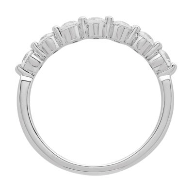 Grown With Love Womens 1/2 CT. T.W. Lab Grown White Diamond 14K White Gold Wedding Band