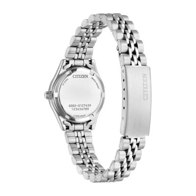 Citizen Quartz Womens Crystal Accent Silver Tone Stainless Steel Bracelet Watch Eq0530-51n