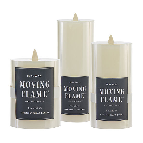 Ivory Moving Flame Pillar LED Candle Collection