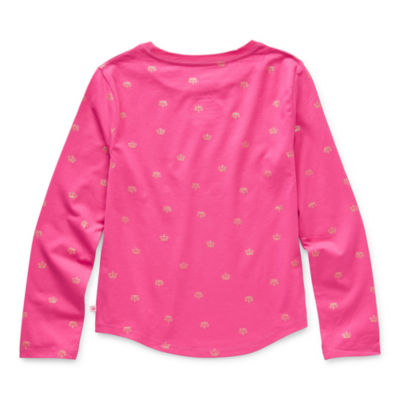 Juicy By Juicy Couture Little & Big Girls Round Neck Long Sleeve Graphic T-Shirt