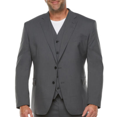 JF J.Ferrar Mens Big and Tall Classic Fit Suit Jacket, Color Charcoal