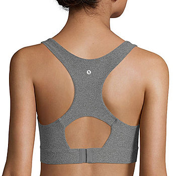 Xersion Medium Support Racerback Sports Bra, Color: Md Htr Gray - JCPenney