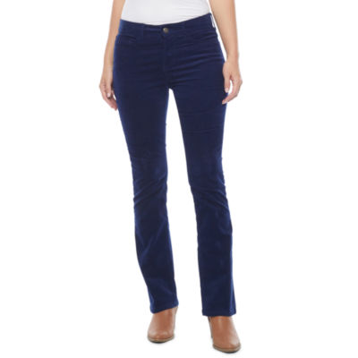 St. John's Bay Womens High Rise Wide Leg Corduroy Pant