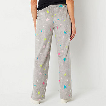 Sleep Chic Womens Fleece Pajama Pants with Sock, Color: Stars