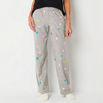 Sleep Chic Womens Fleece Pajama Pants with Sock, Color: Stars Convo -  JCPenney