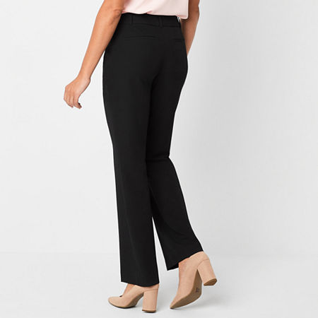 Liz Claiborne Audra Tailored Straight Fit Straight Trouser, 8 Petite, Black