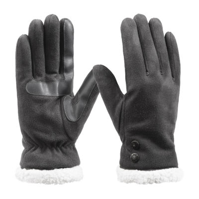Isotoner Microsuede Midweight Sherpa Soft Smartouch 1 Pair Touch Screen