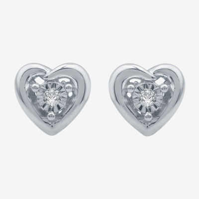 Diamond Accent Mined White Diamond Sterling Silver Heart 2-pc. Jewelry Set