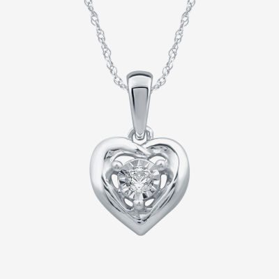 Womens Diamond Accent Natural White Diamond Sterling Silver Heart 2-pc. Jewelry Set