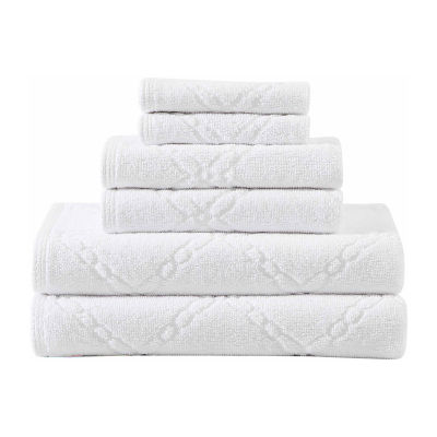 Laura Ashley Maude 6-Piece White Solid Cotton Towel Set