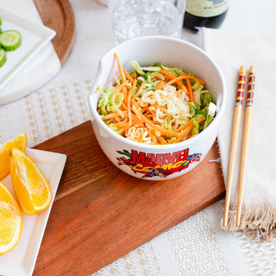 Marvel Comics Ceramic Ramen Bowl With Chopsticks