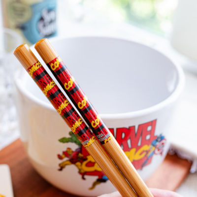 Marvel Comics Ceramic Ramen Bowl With Chopsticks