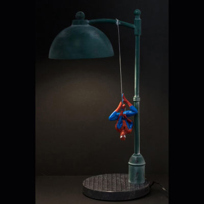 Marvel Street Lamp With Spiderman Figure 16 Inch Led Desk Lamp