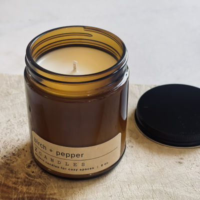 Z CANDLES 8 Oz Single Wick Birch + Pepper Scented Jar Candle