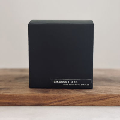 Z Candles Teakwood, Matte Black Candle 12 oz.