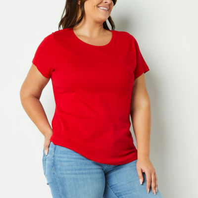 Short Length Sleeve Women's Tops, St Johns Bay Tops Plus Size