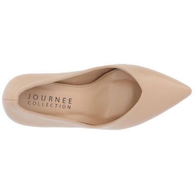 Journee Collection Womens Simonne Pointed Toe Block Heel Pumps