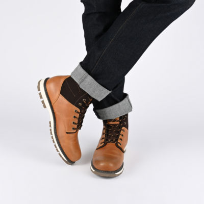 Territory Mens Redline Flat Heel Lace-Up Boots