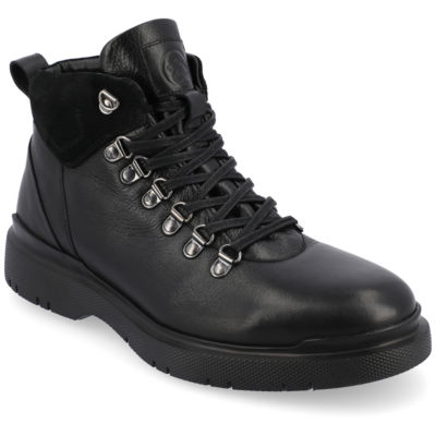 Thomas And Vine Mens Legacy Flat Heel Lace Up Boots, Color: Black