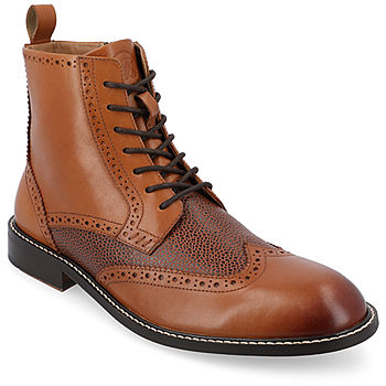 Thomas And Vine Mens Legacy Flat Heel Lace Up Boots, Color: Cognac -  JCPenney
