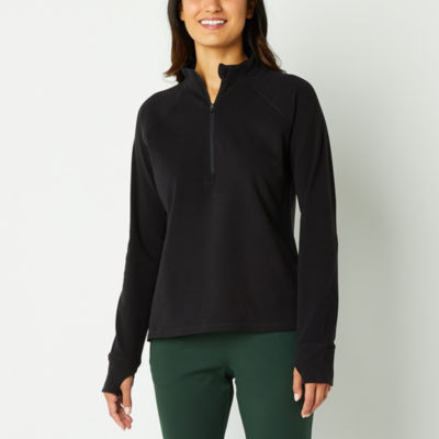 Xersion Womens Cozy Mock Neck Long Sleeve Quarter-Zip Pullover