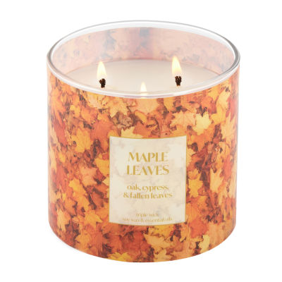 Distant Lands 14 Oz 3 Wick Maple Leaves Scented Jar Candle