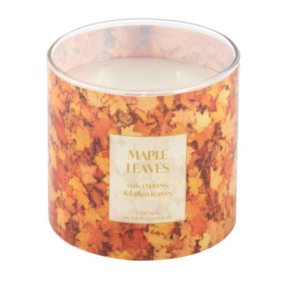 Distant Lands 14 Oz 3 Wick Maple Leaves Scented Jar Candle