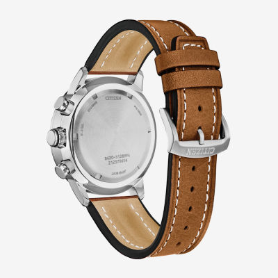 Citizen Avion Mens Chronograph Brown Leather Strap Watch Ca4477-08x