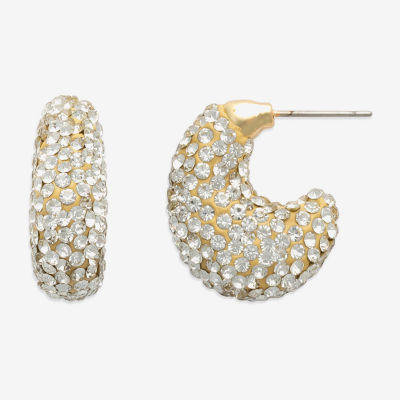 Bold Elements Gold Tone Glass Drop Earrings