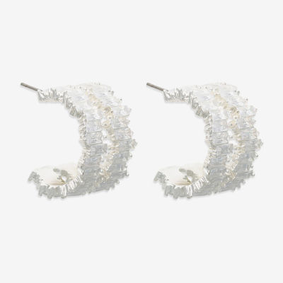 Bold Elements Cubic Zirconia 14.2mm Hoop Earrings