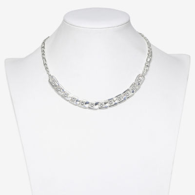 Bold Elements Silver Tone Womens 16 Inch Curb Chain Necklace