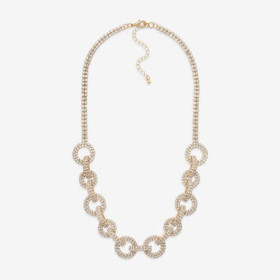 Bold Elements Gold Tone Womens 14 Inch Link Necklace