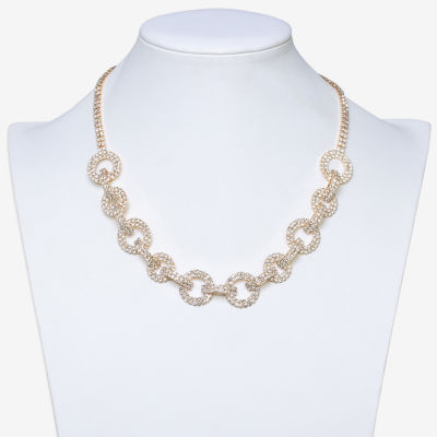Bold Elements Gold Tone Womens 14 Inch Link Necklace