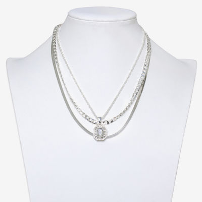 Bold Elements Silver Tone Womens 19 Inch Strand Necklace