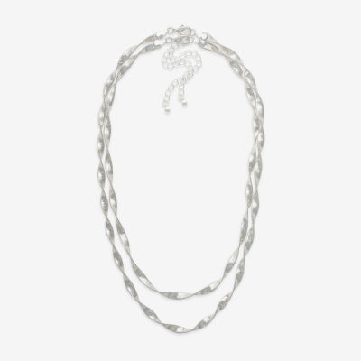 Bold Elements Silver Tone Womens 18 Inch Strand Necklace