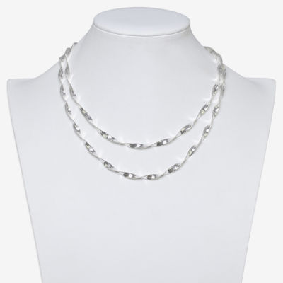 Bold Elements Silver Tone Womens 18 Inch Strand Necklace