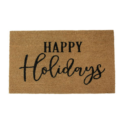 Northlight Coir Happy Holidays Indoor Rectangular Doormat