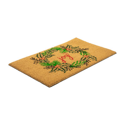 Northlight Coir Joy Wreath Indoor Rectangular Doormats