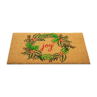 Northlight Coir Joy Wreath Indoor Rectangular Doormats