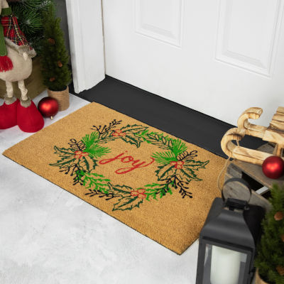 Northlight Coir Joy Wreath Indoor Rectangular Doormats