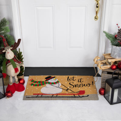 Northlight Snowman Let It Snow Coir Indoor Rectangular Doormats