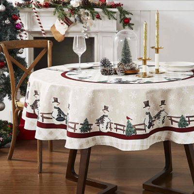 Avanti Country Snowman 70" Round Tablecloth