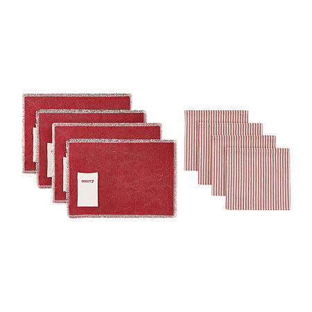 Avanti Merry 8-pc. Placemat & Napkin Sets, One Size, Red