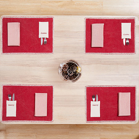 Avanti Merry 8-pc. Placemat & Napkin Sets, One Size, Red