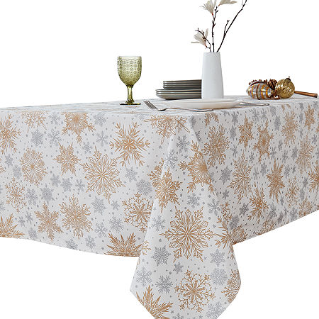 Avanti Snowflakes Tablecloths, One Size, White