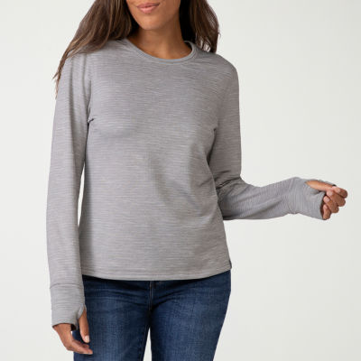 Free Country Womens Long Sleeve Crew Neck Layered Top