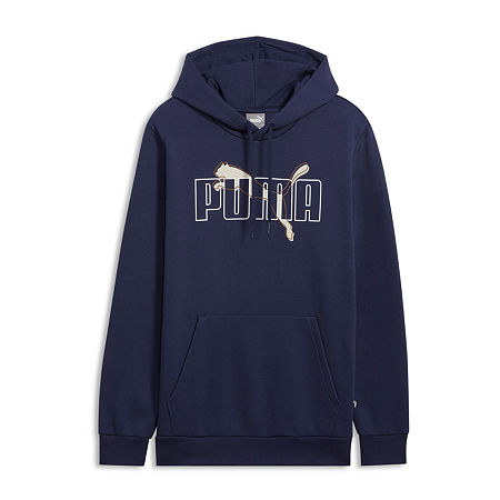 PUMA Mens Long Sleeve Hoodie, Large, Blue