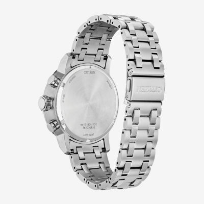 Drive from Citizen Weekender Mens Chronograph Silver Tone Stainless Steel Bracelet Watch Ca0851-56x